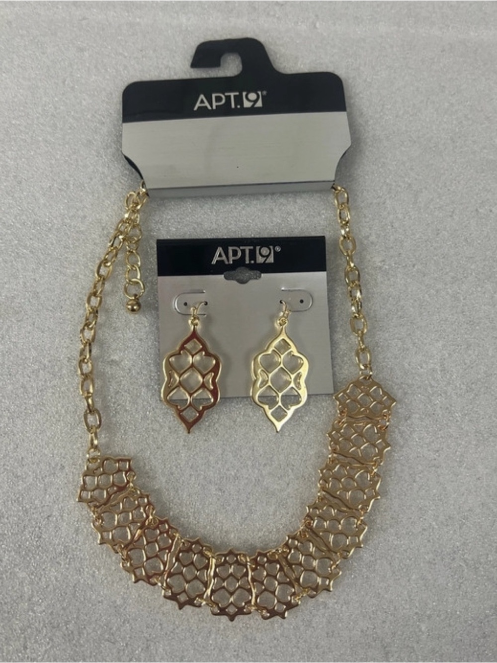 Apt. 9 Gold Lattice Cutout Necklace & Earring Set